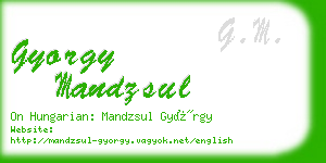 gyorgy mandzsul business card